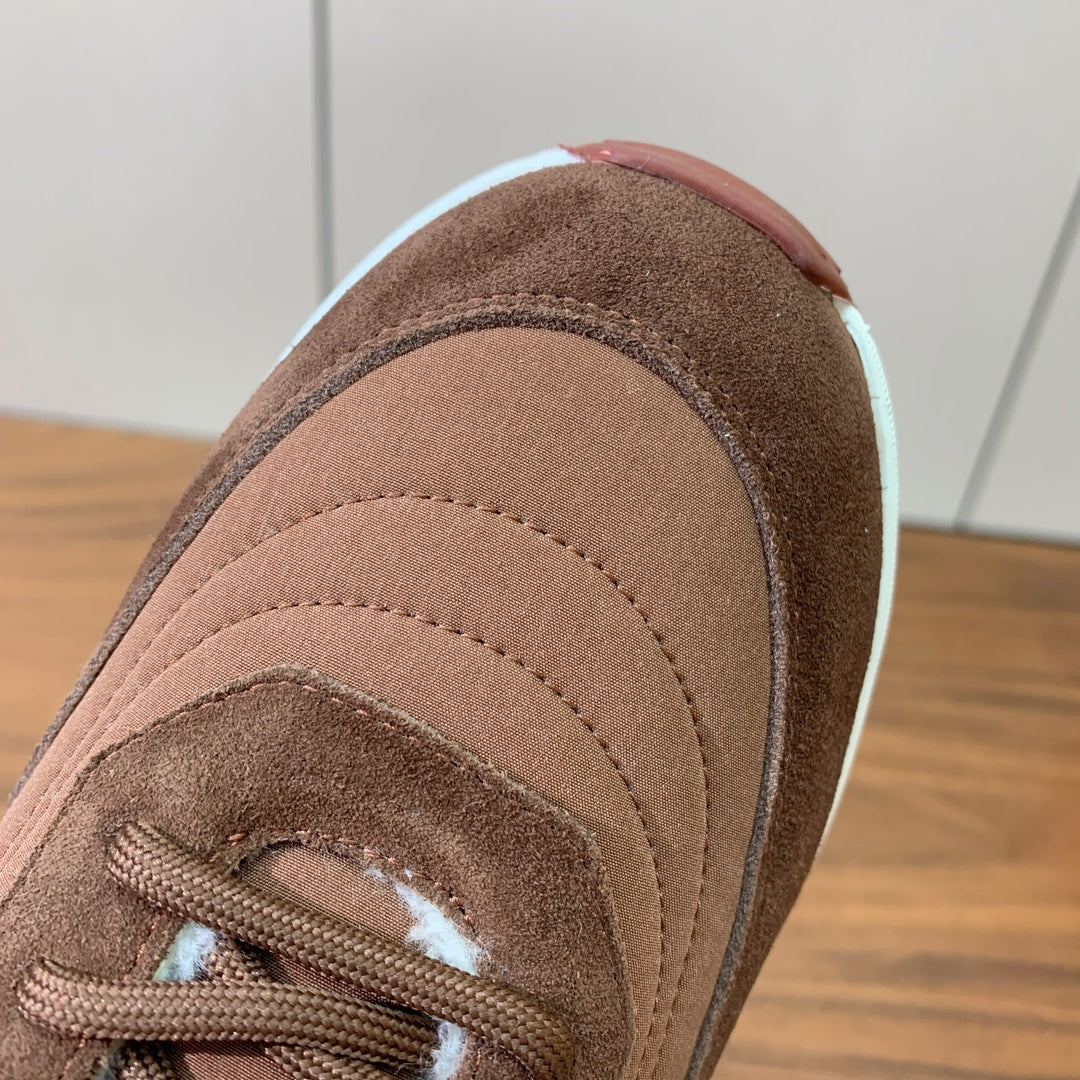 LP Week-end Walk Sneakers In Tawny Mix Earth Brown Denim With Wool Fleece Lining 984280