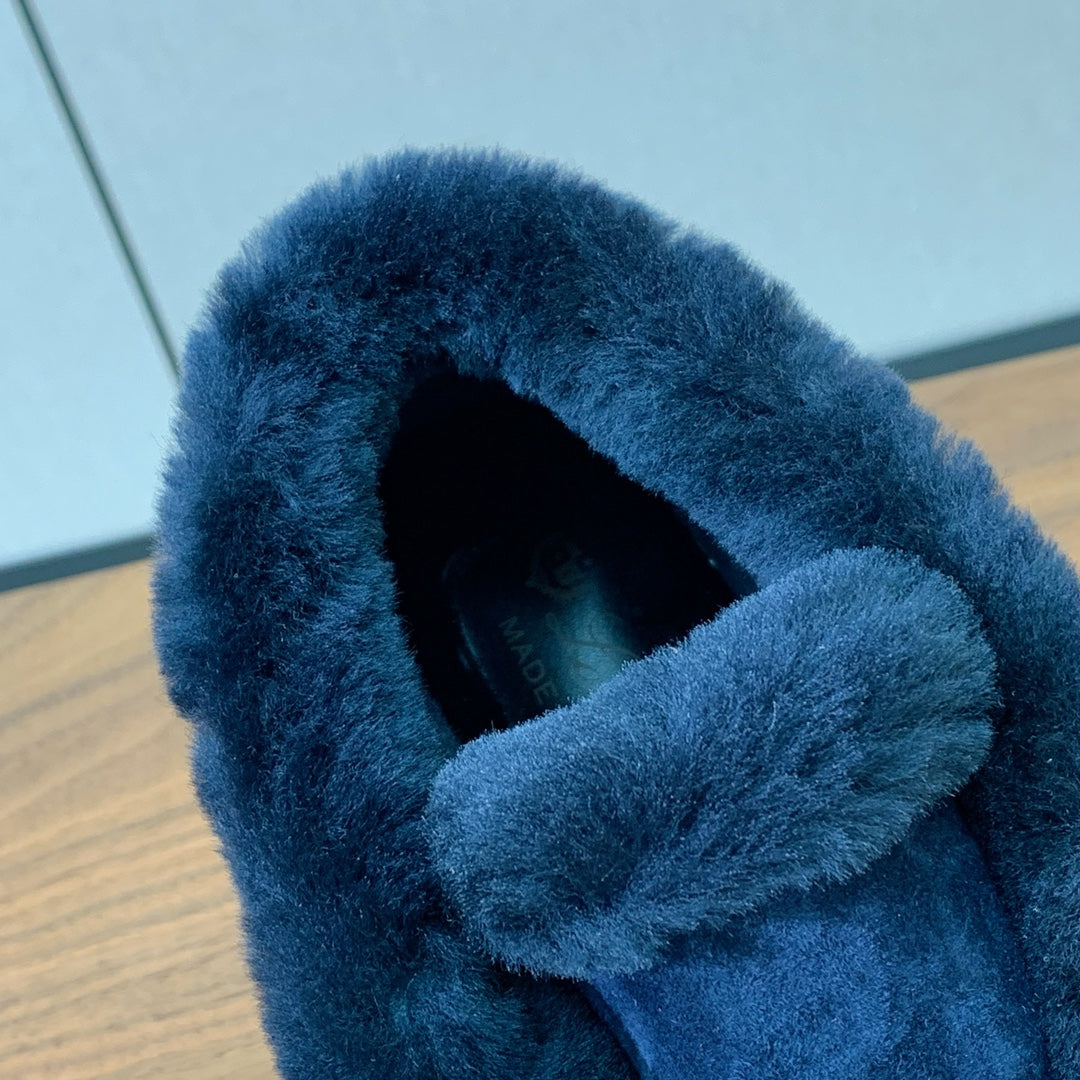 LP Open Walk Ankle Boot In Navy Blue Suede With Wool Fleece Lining  984275