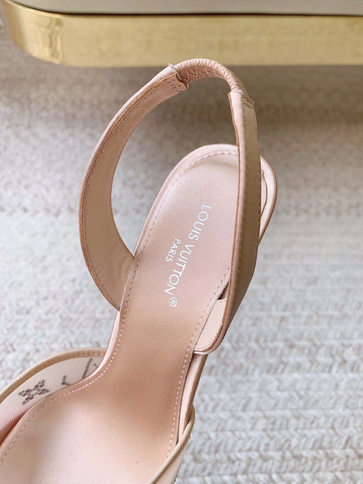 LV 26ss Slingback Beige Mesh Leather 669993