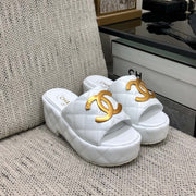 mule sandal 95 white quilted waxed leather