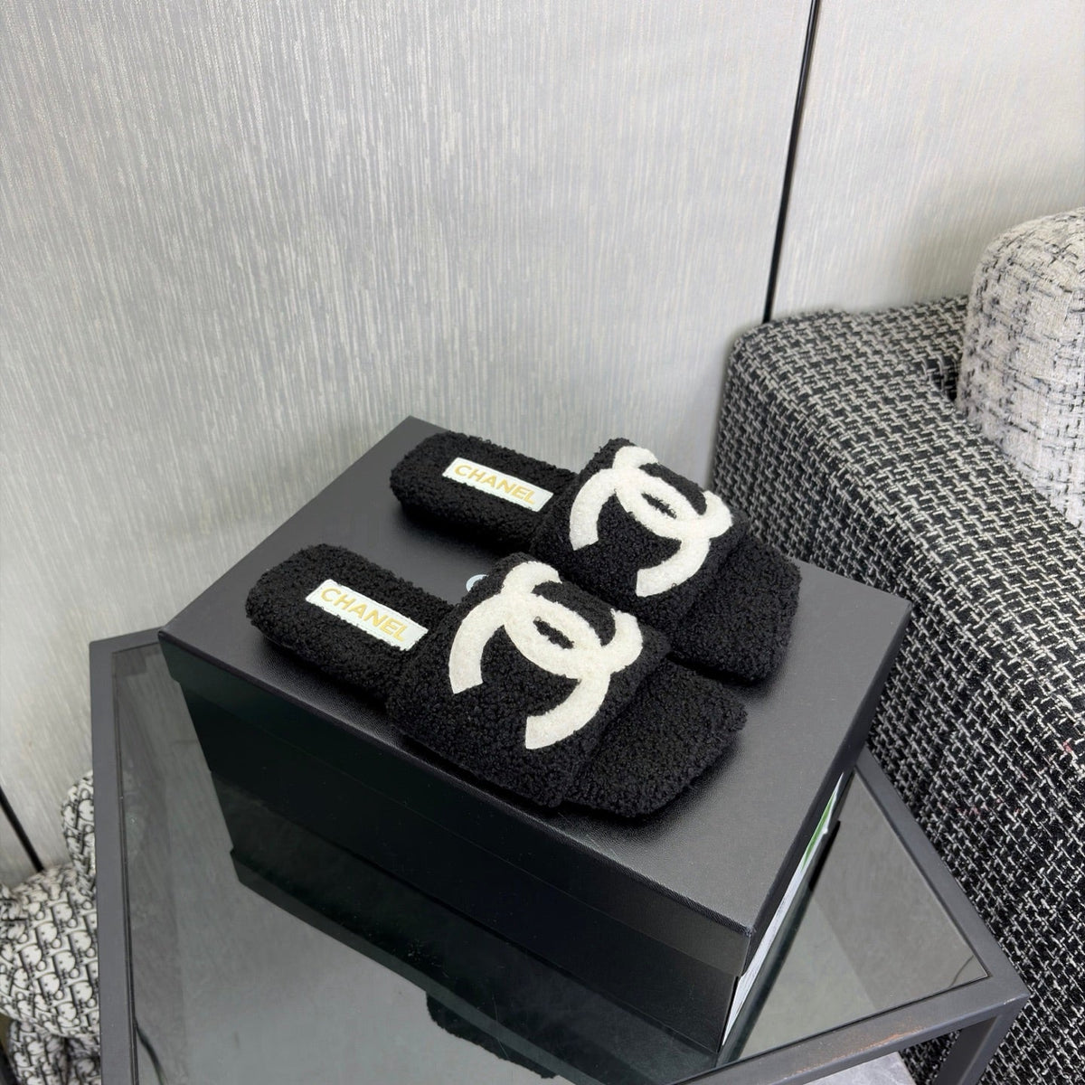 Chanel 2026 Square Toe Sandals Wool 128086