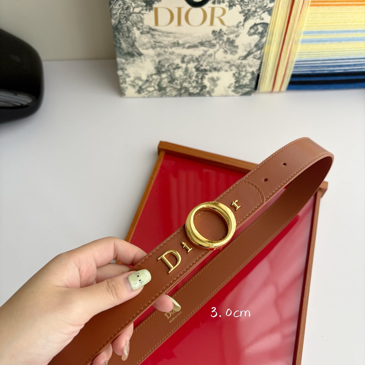 Dior 2026 My Dior Belt 3.0cm Smooth Calfskin 116705