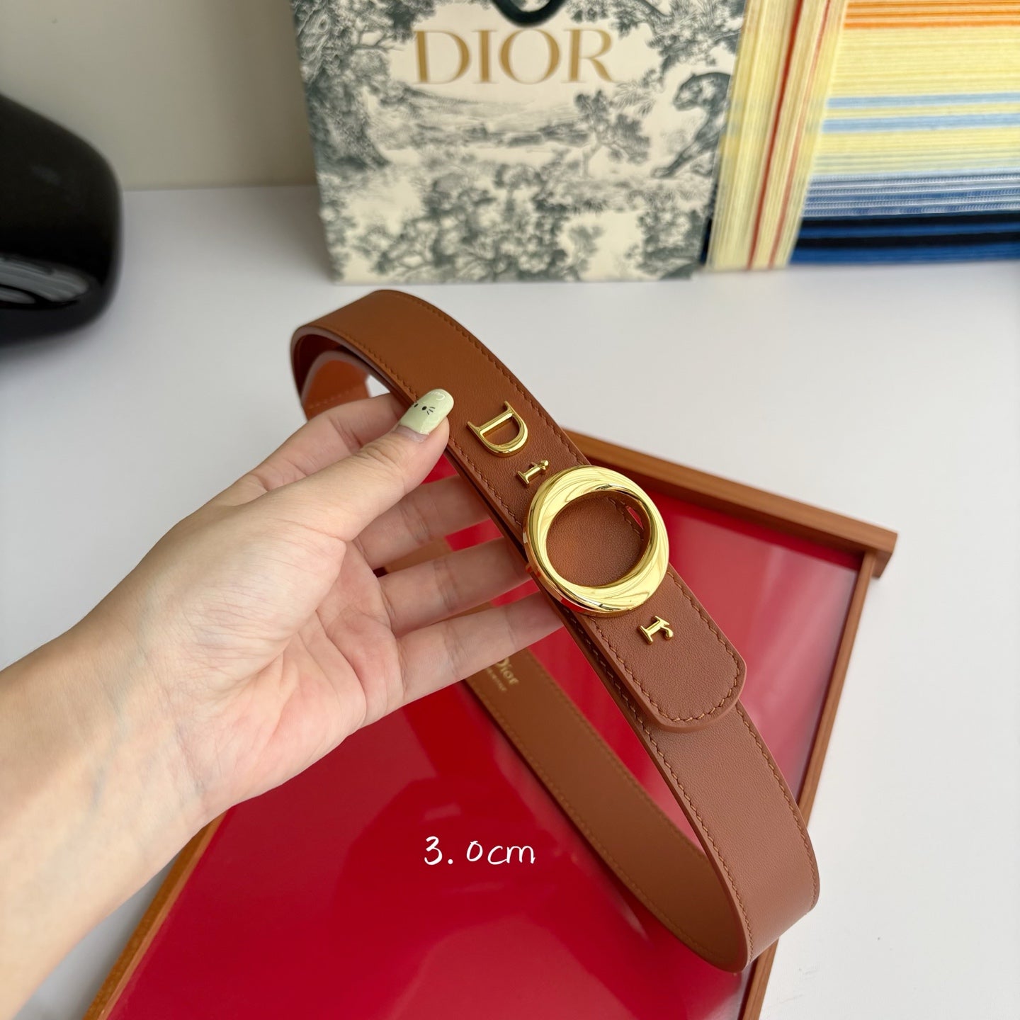 Dior 2026 My Dior Belt 3.0cm Smooth Calfskin 116705