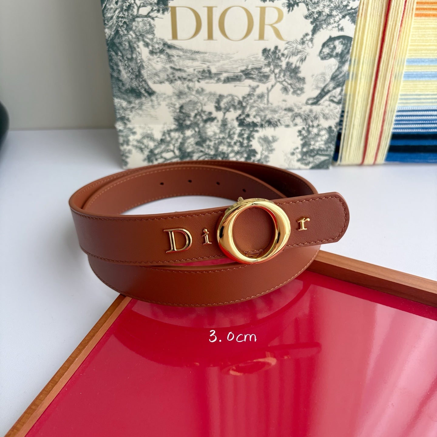 Dior 2026 My Dior Belt 3.0cm Smooth Calfskin 116705