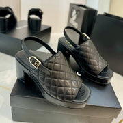 high heel 100 slingback sandal black quilted calfskin