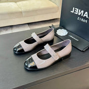 mary jane flat Gray patent calfskin