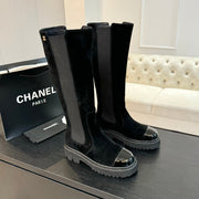 CC Chelsea High Boots Black Suede And Cowhide
