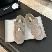 CC Mule Pinkish Grey Suede Lamb Wool