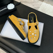 CC 25C Mule Sandal Canary Yellow  Imported Cowhide 212944