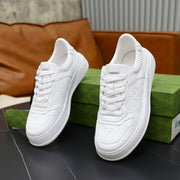 GG Men's Sneaker White Cowhide Embossed 523165