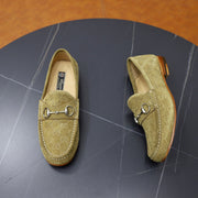 GG Men's Horsebit Loafer Olive Green Suede 600394