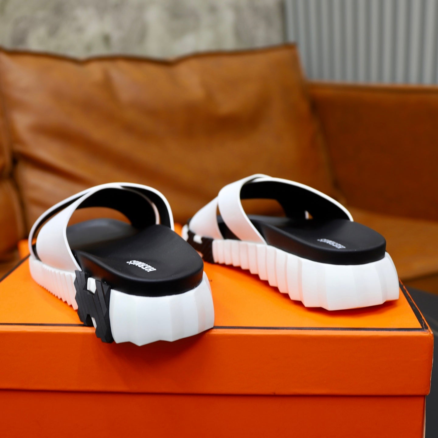 HM Men's Infra Slide White Calfskin 711689