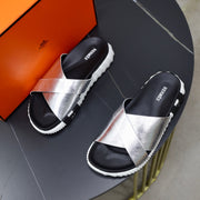 HM Men's Infra Slide Silver Calfskin 711698