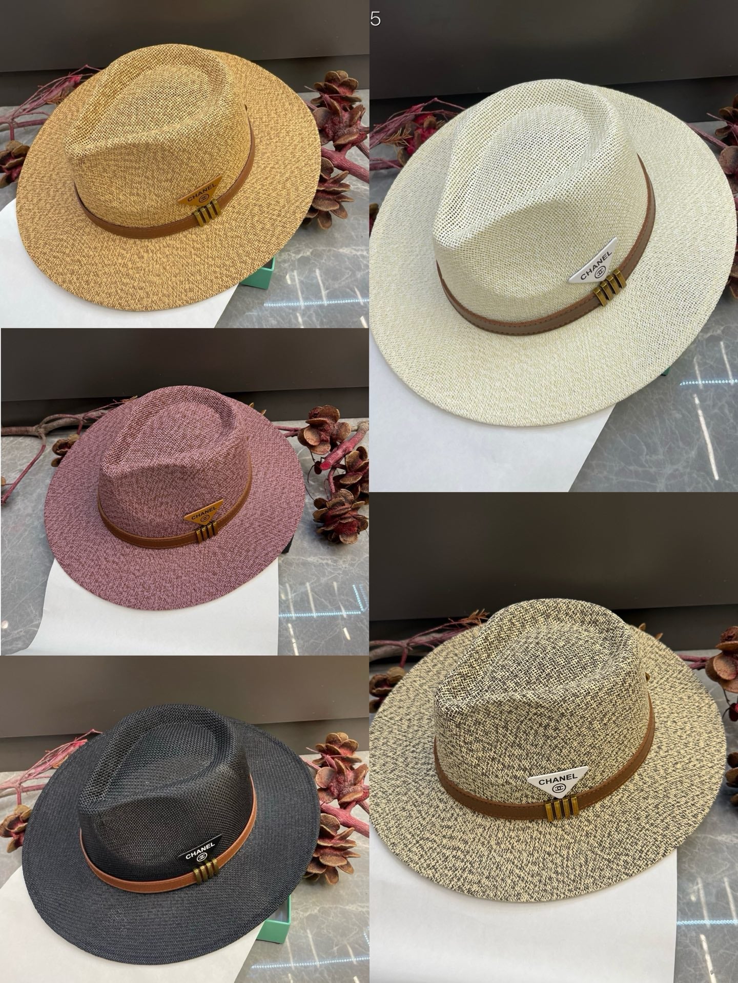 Chanel Fedora Straw Hat 215967