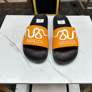 GG Men's Slide Orange Sheepskin Rubber 540093