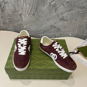 GG Low Sneaker Barn Red Canvas Suede Calfskin