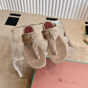 LP 25C Thong Slide Sandal Mocha Brown Suede 208106