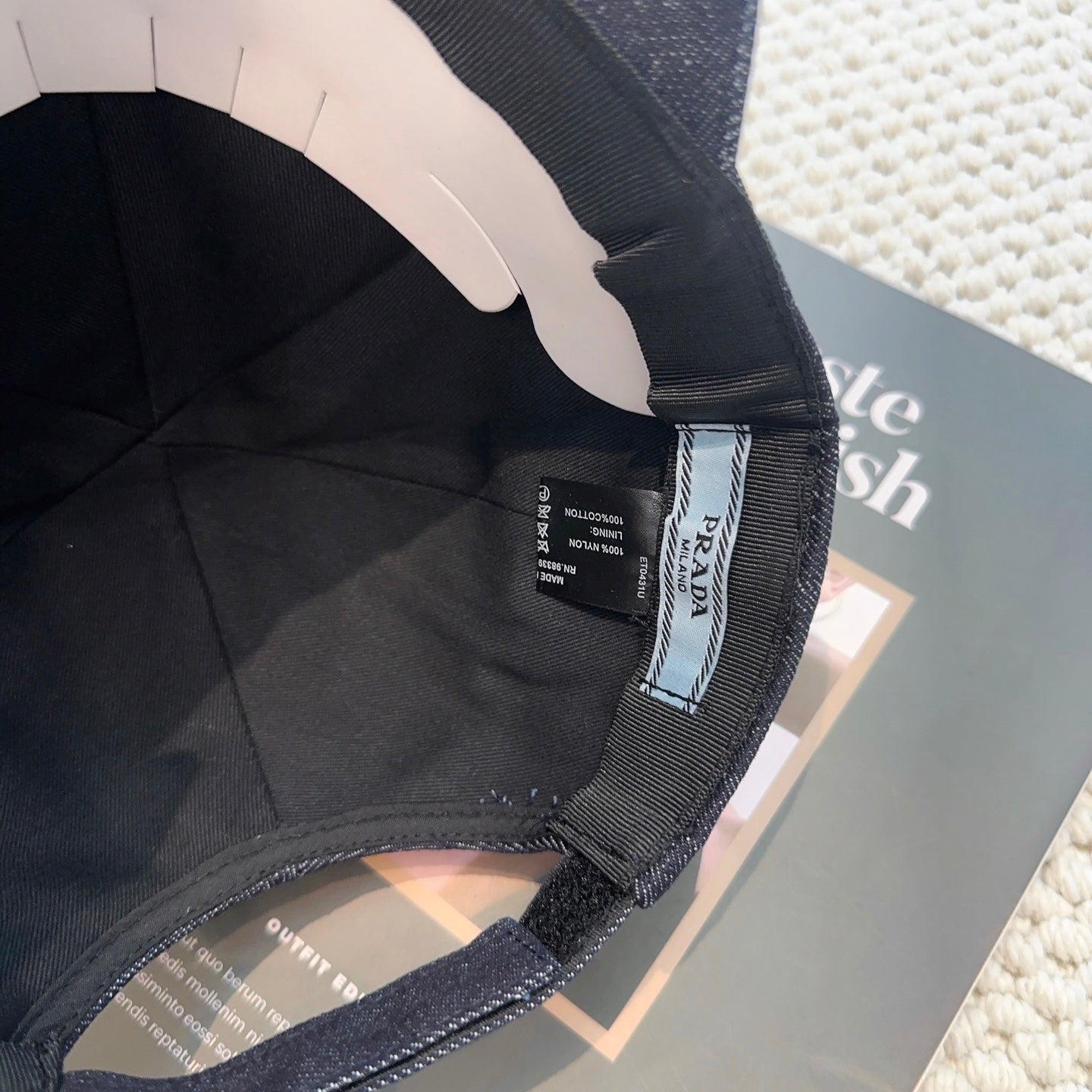 Prada Denim Triangle Baseball Cap