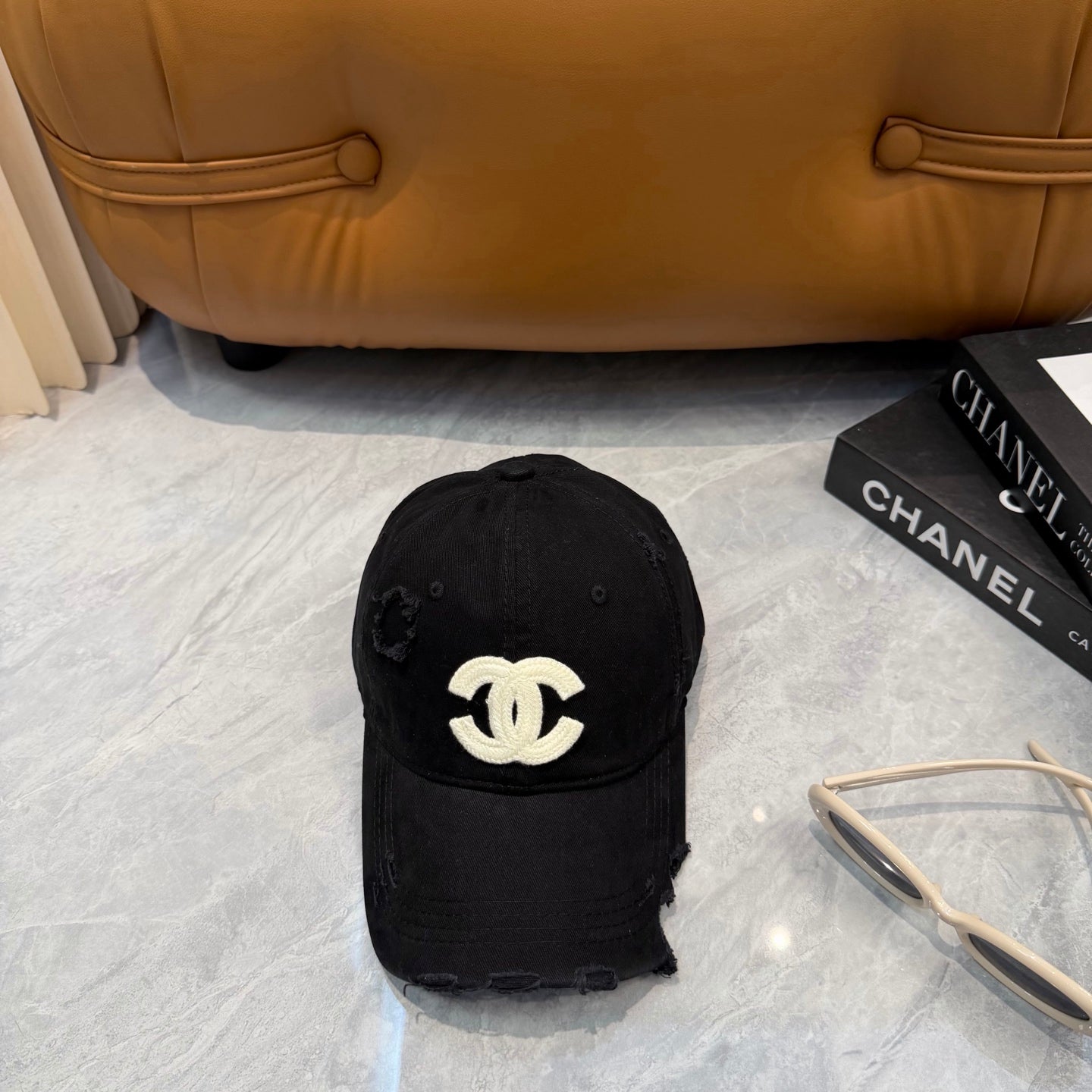 Chanel Embroidered Logo Baseball Cap 360766