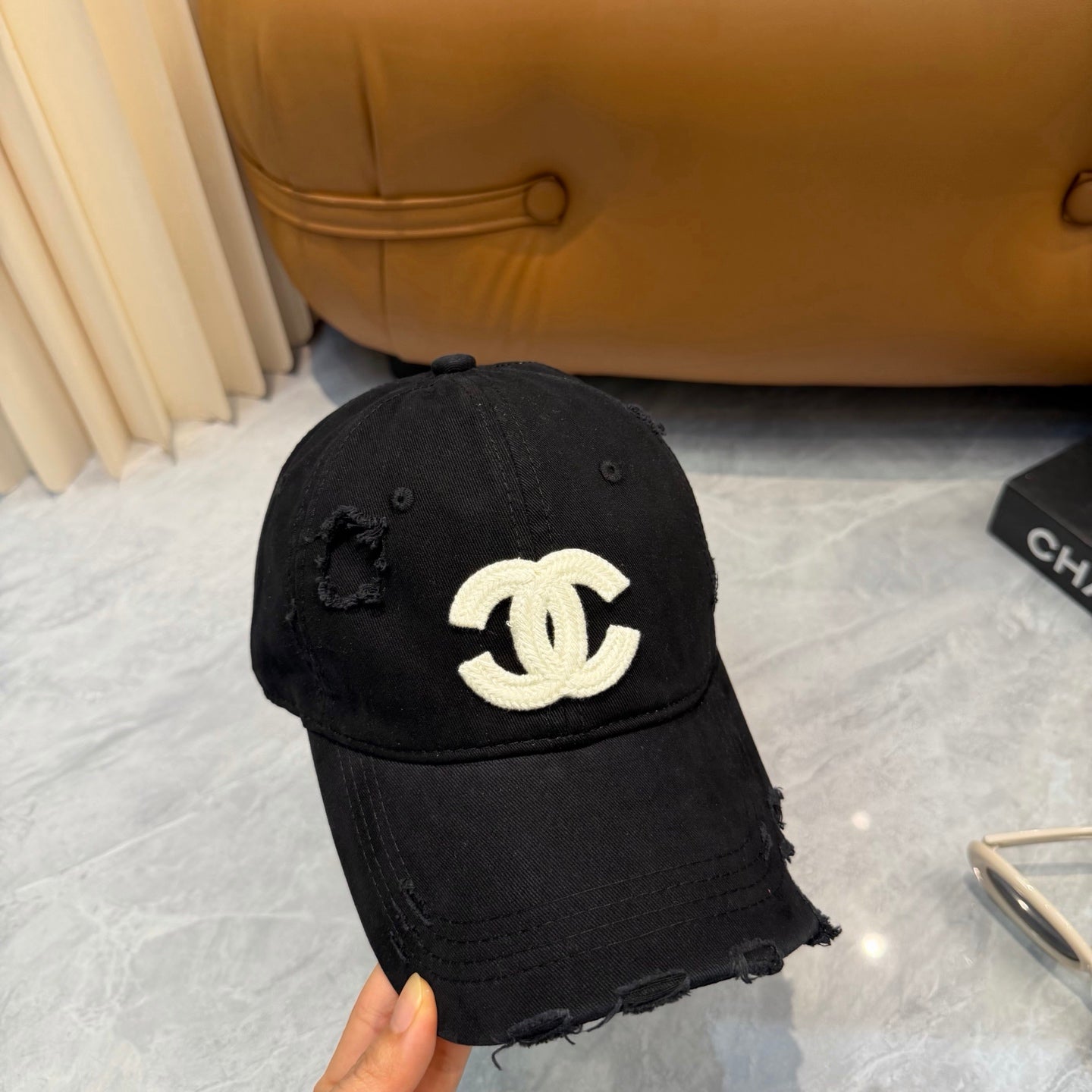 Chanel Embroidered Logo Baseball Cap 360766