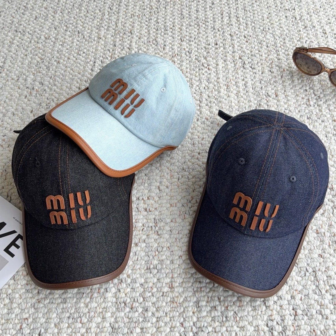 Miumiu Denim Baseball Cap Hat 454058