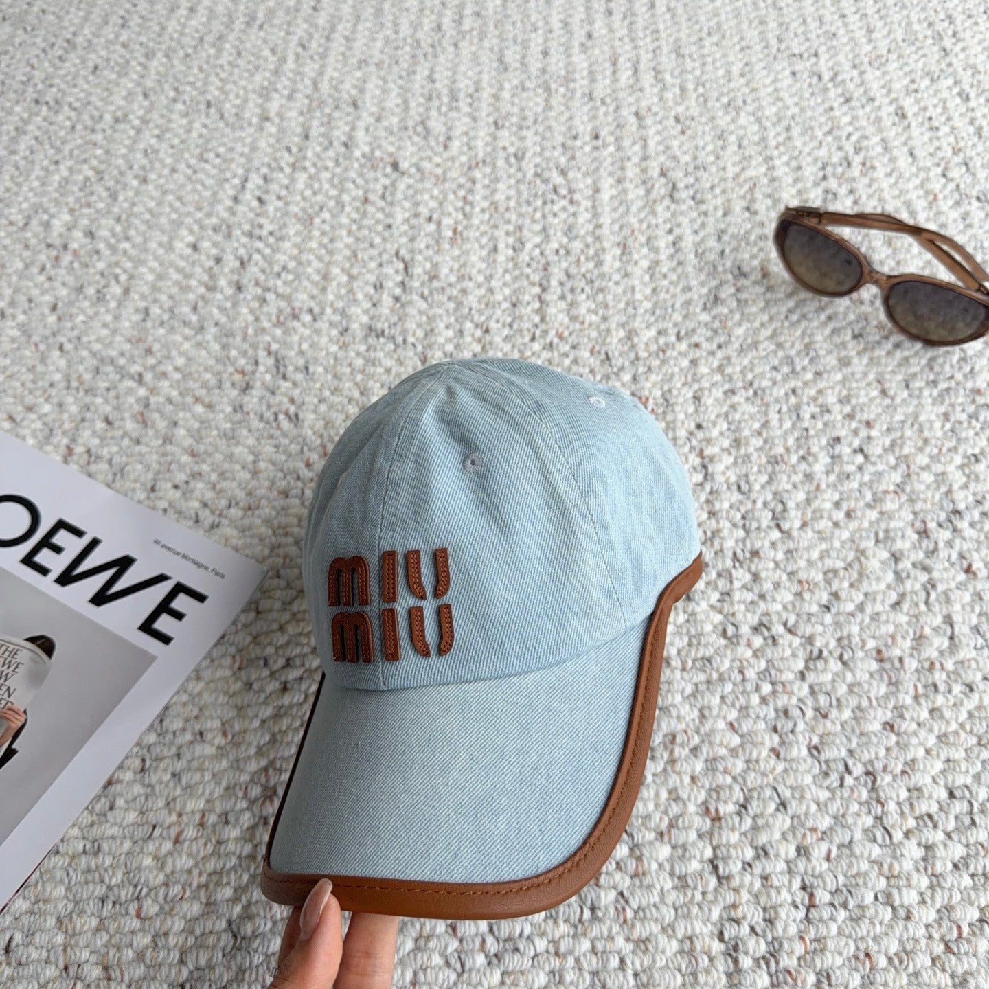 Miumiu Denim Baseball Cap Hat 454058