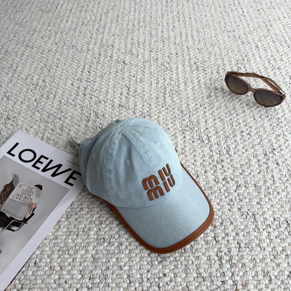 Miumiu Denim Baseball Cap Hat 454058