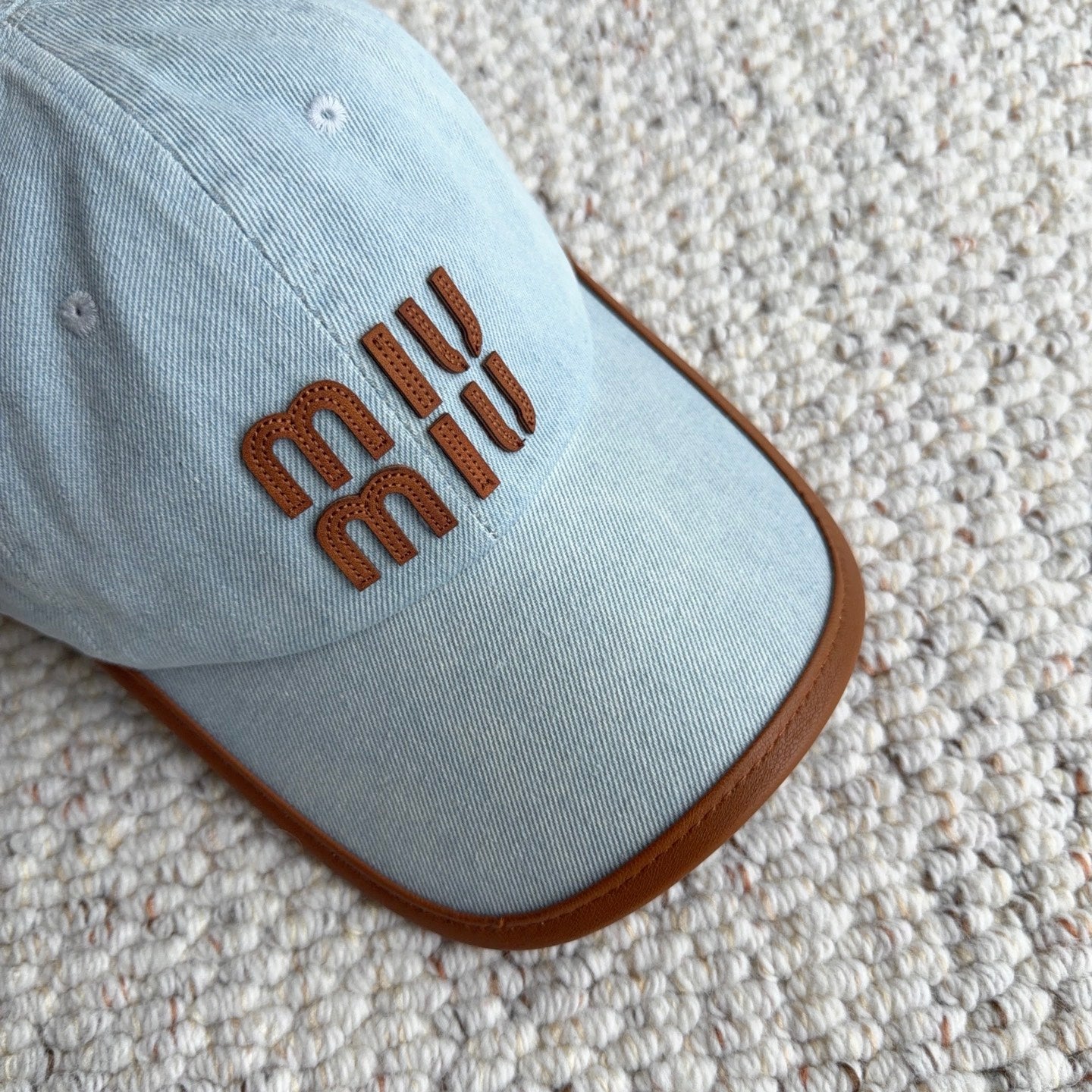 Miumiu Denim Baseball Cap Hat 454058