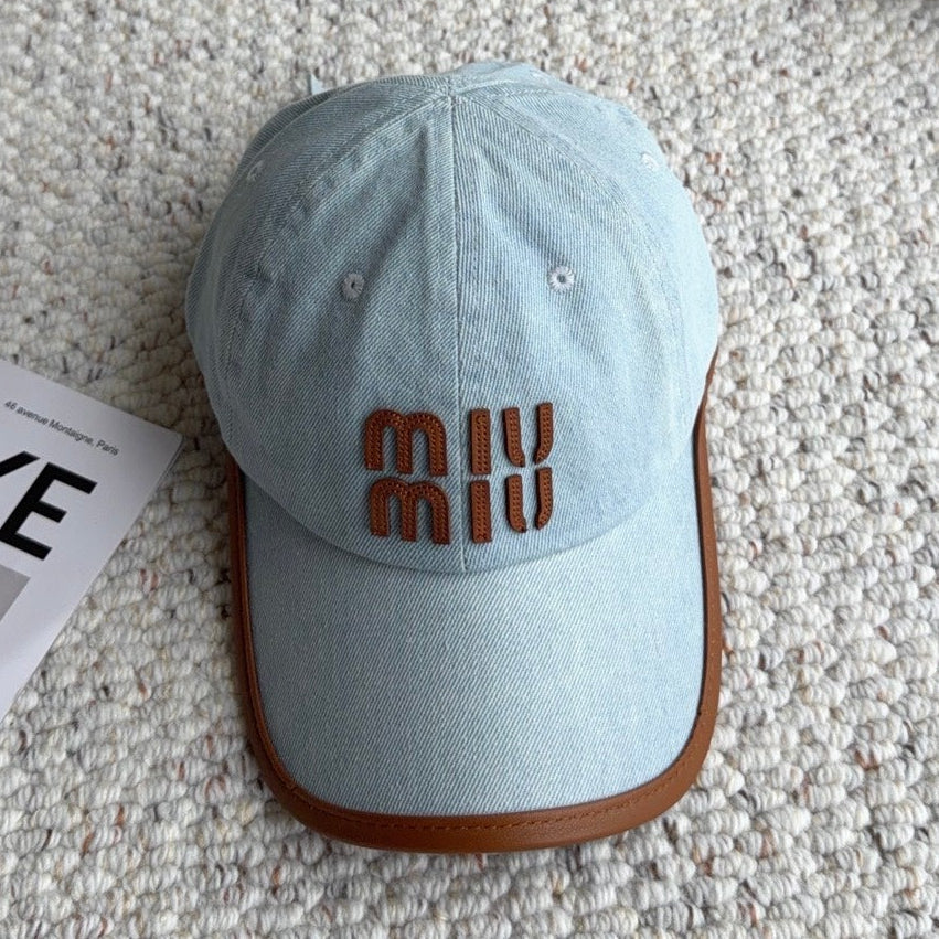Miumiu Denim Baseball Cap Hat 454058