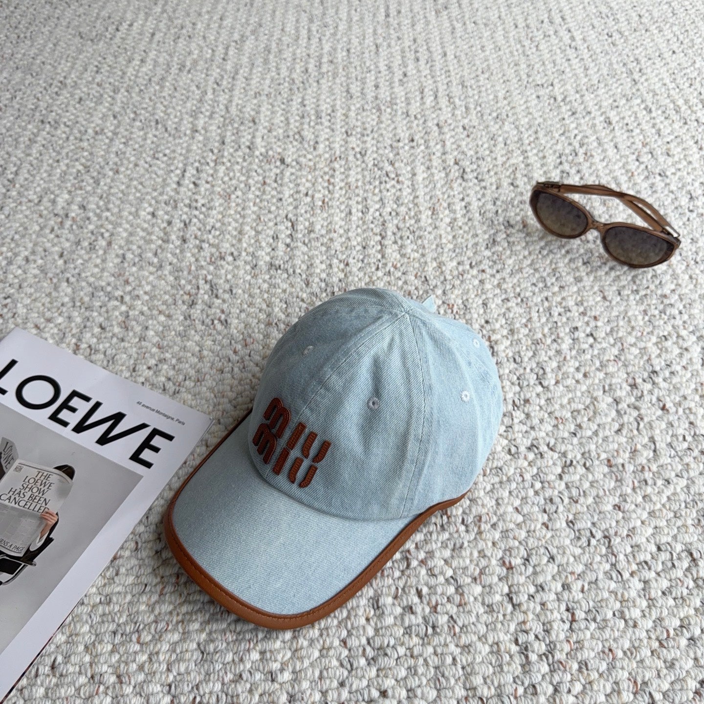 Miumiu Denim Baseball Cap Hat 454058