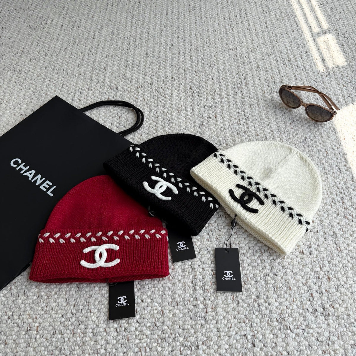 Chanel Knit Beanie Hat 454066