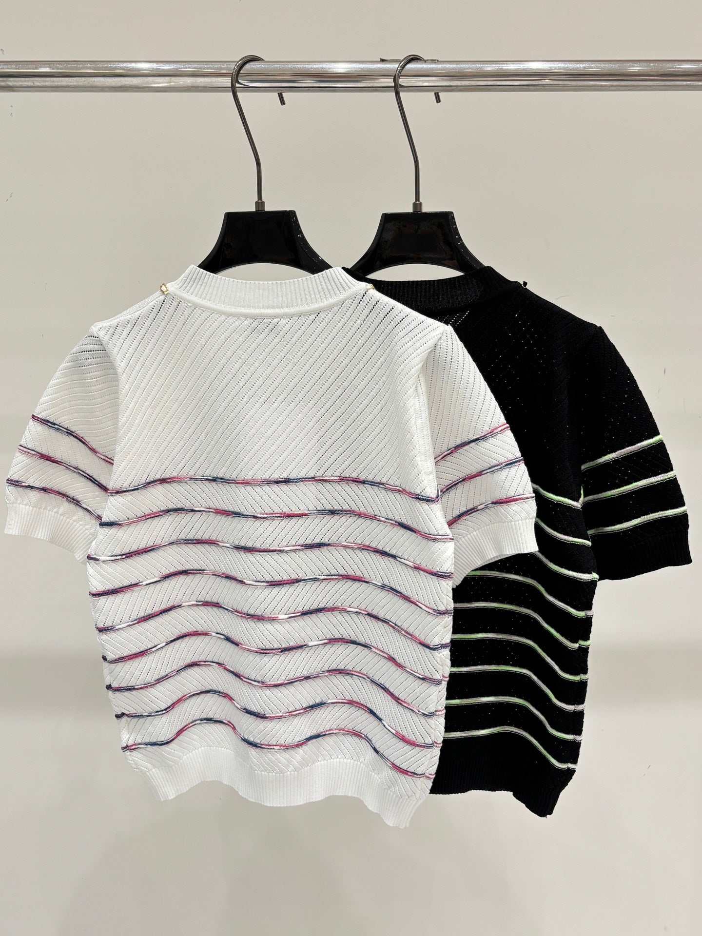 Chanel 2026 Striped Short-Sleeve T-Shirt Cotton 413806