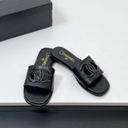 CC Slippers In Black Calfskin 149750