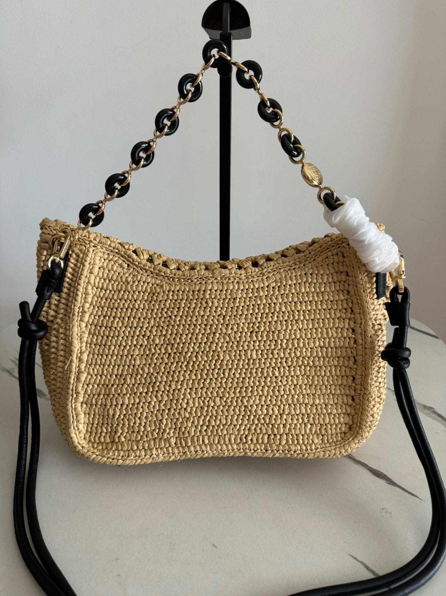 Loewe Ola Shoulder Bag 26 Beige Raffia 274681