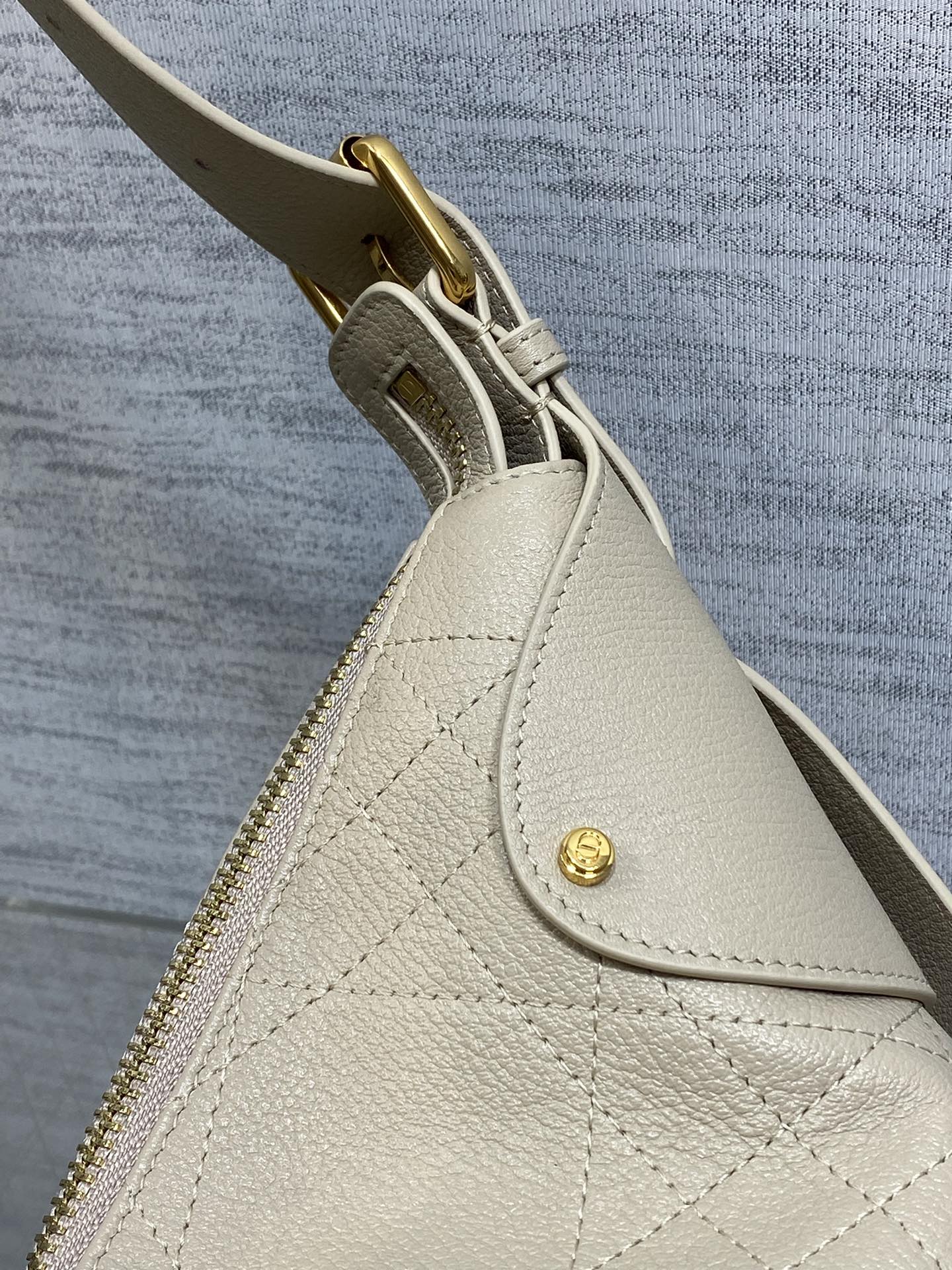 Dior 2025 Voyage Bag 28cm Powder Beige Grained Calfskin 267775