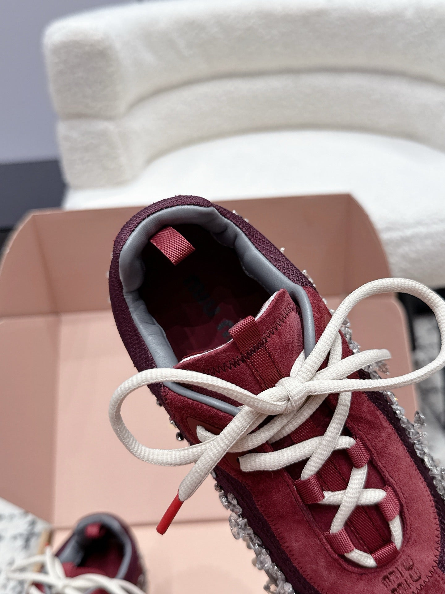 Miumiu 2026 Bubble Embroidered Sneaker Technical Fabric And Suede 955021