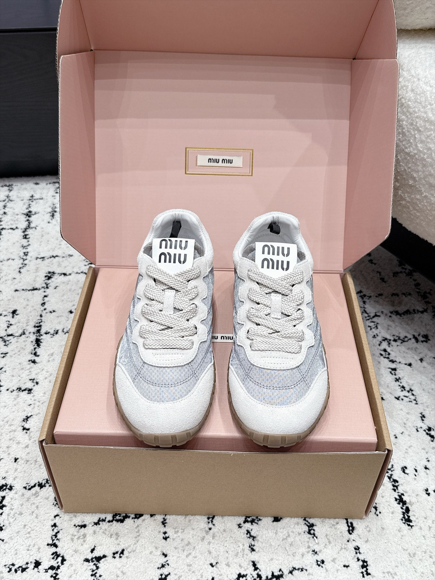 Miumiu 2026 Tyre Sneakers Fabric Suede 955041