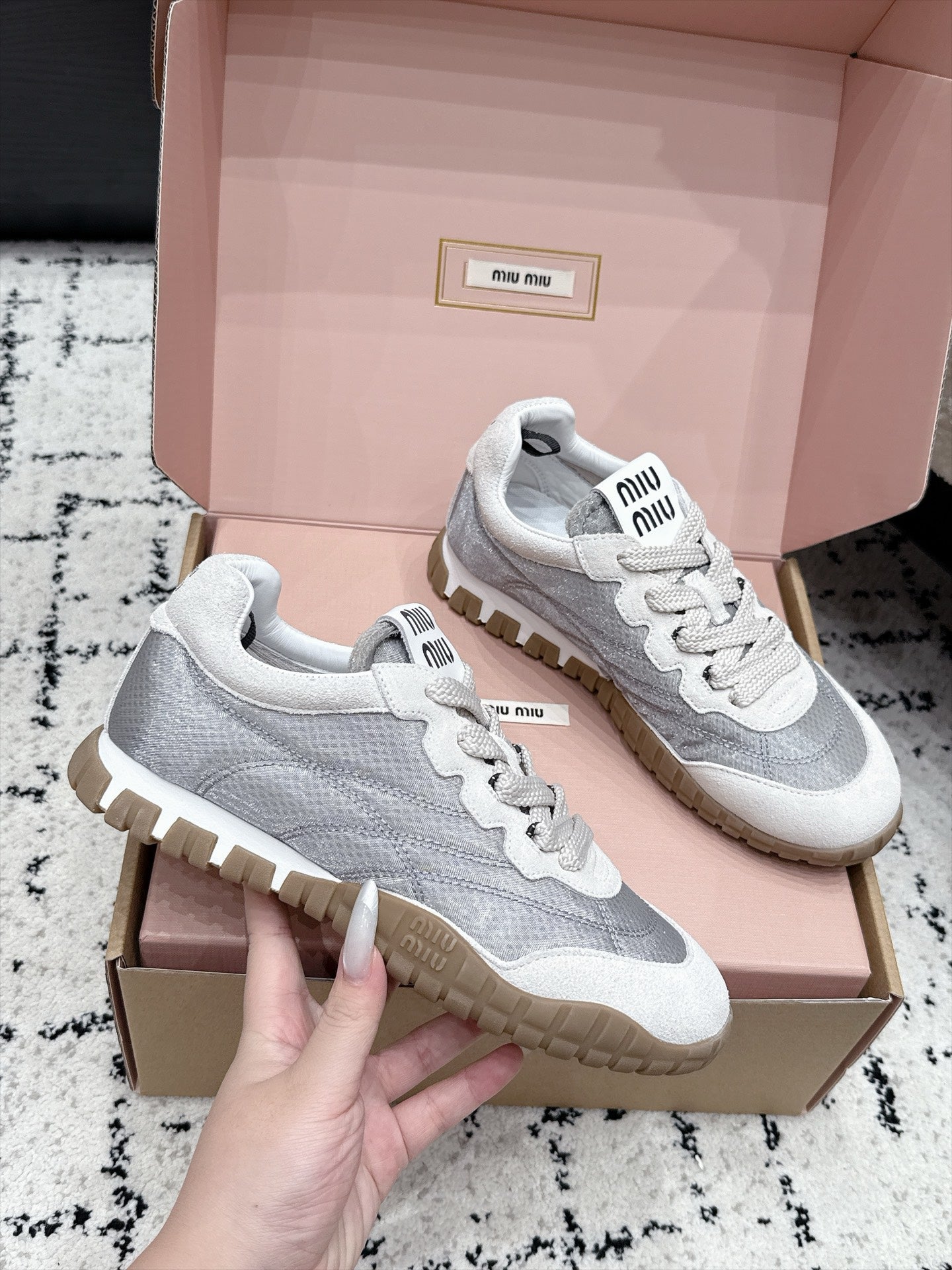 Miumiu 2026 Tyre Sneakers Fabric Suede 955041