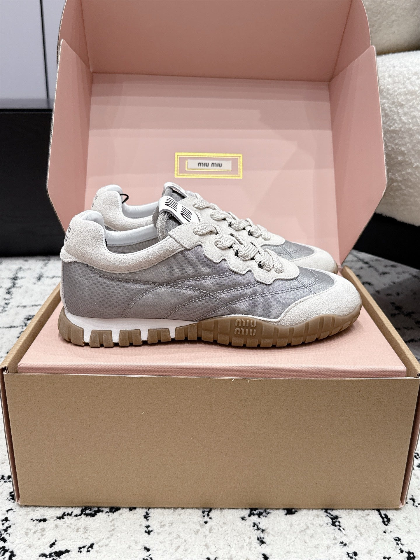 Miumiu 2026 Tyre Sneakers Fabric Suede 955041