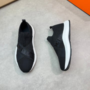 HM Men's Slip on Sneaker Black Knitted Fabric 643380