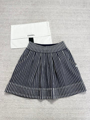 CC 25 Striped Skirt Blue Cotton