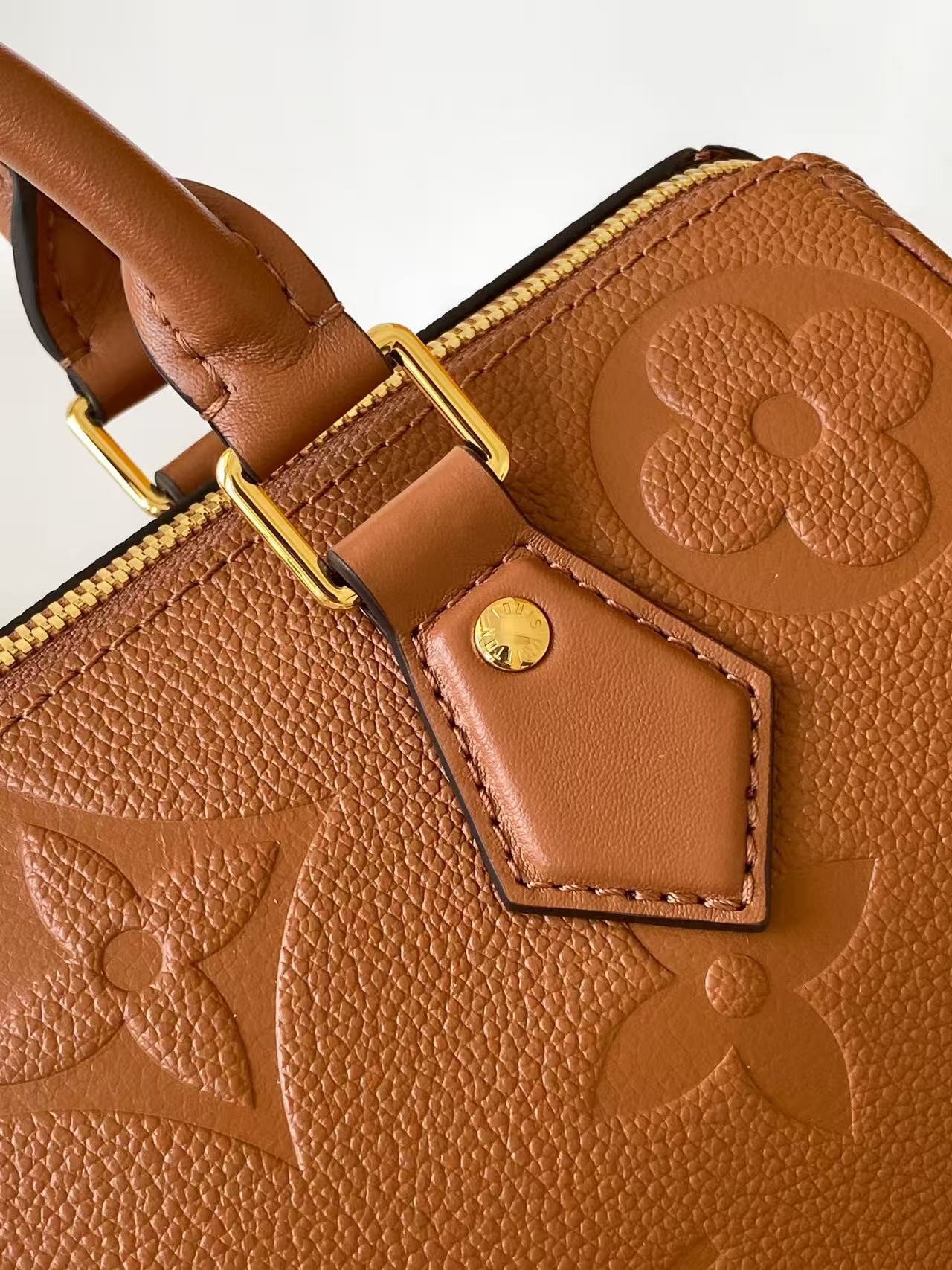 LV 2026 Speedy Soft Bag 25cm Brown Monogram Empreinte Leather 281435