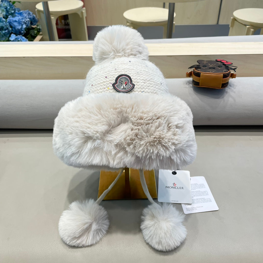 Moncler Sweet Earflap Knitted Hat 437059