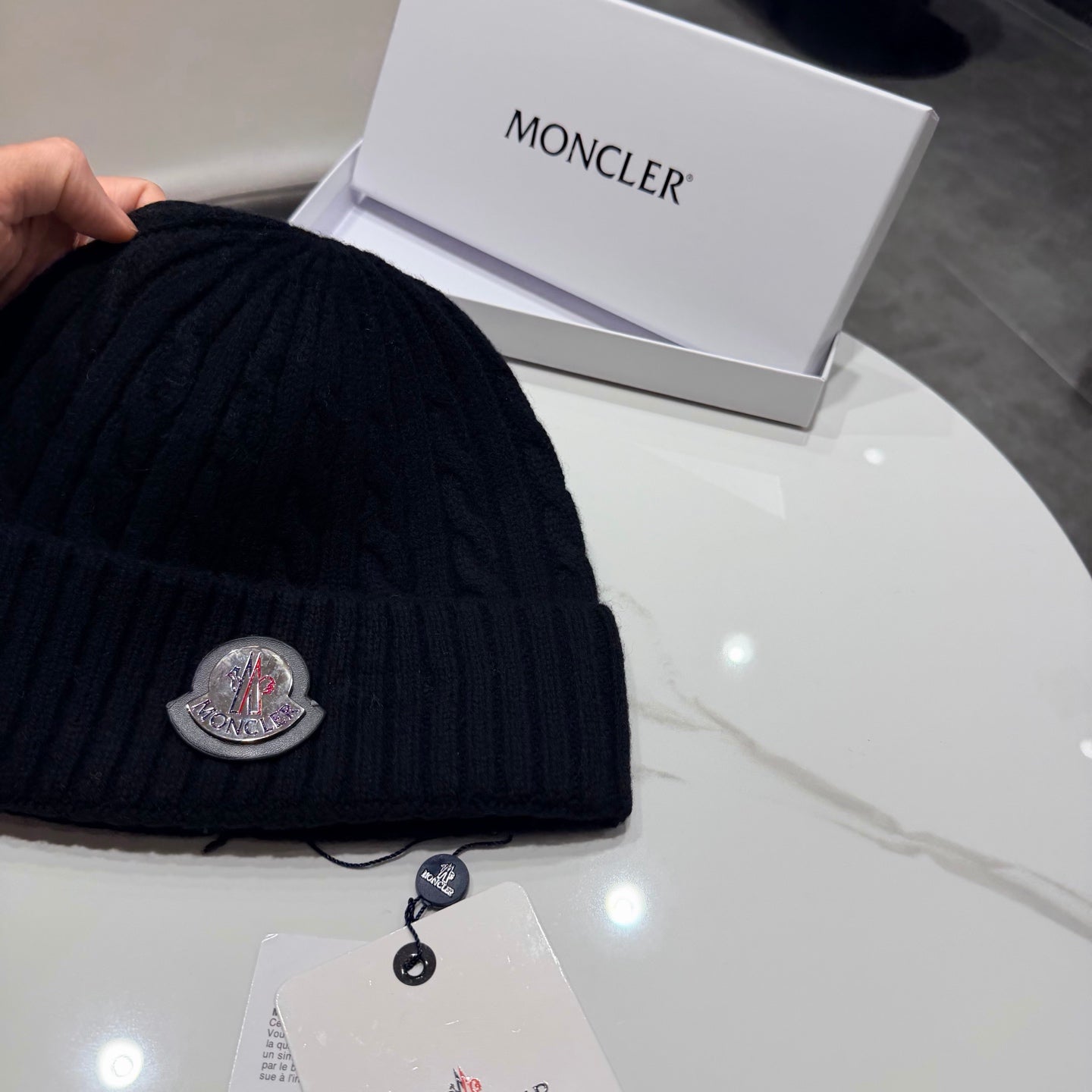 Moncler Pure Wool Knitted Hat 436985
