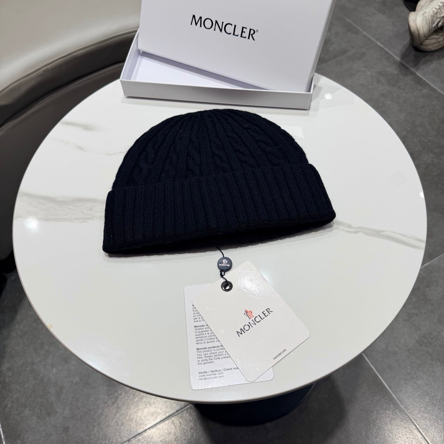 Moncler Pure Wool Knitted Hat 436985