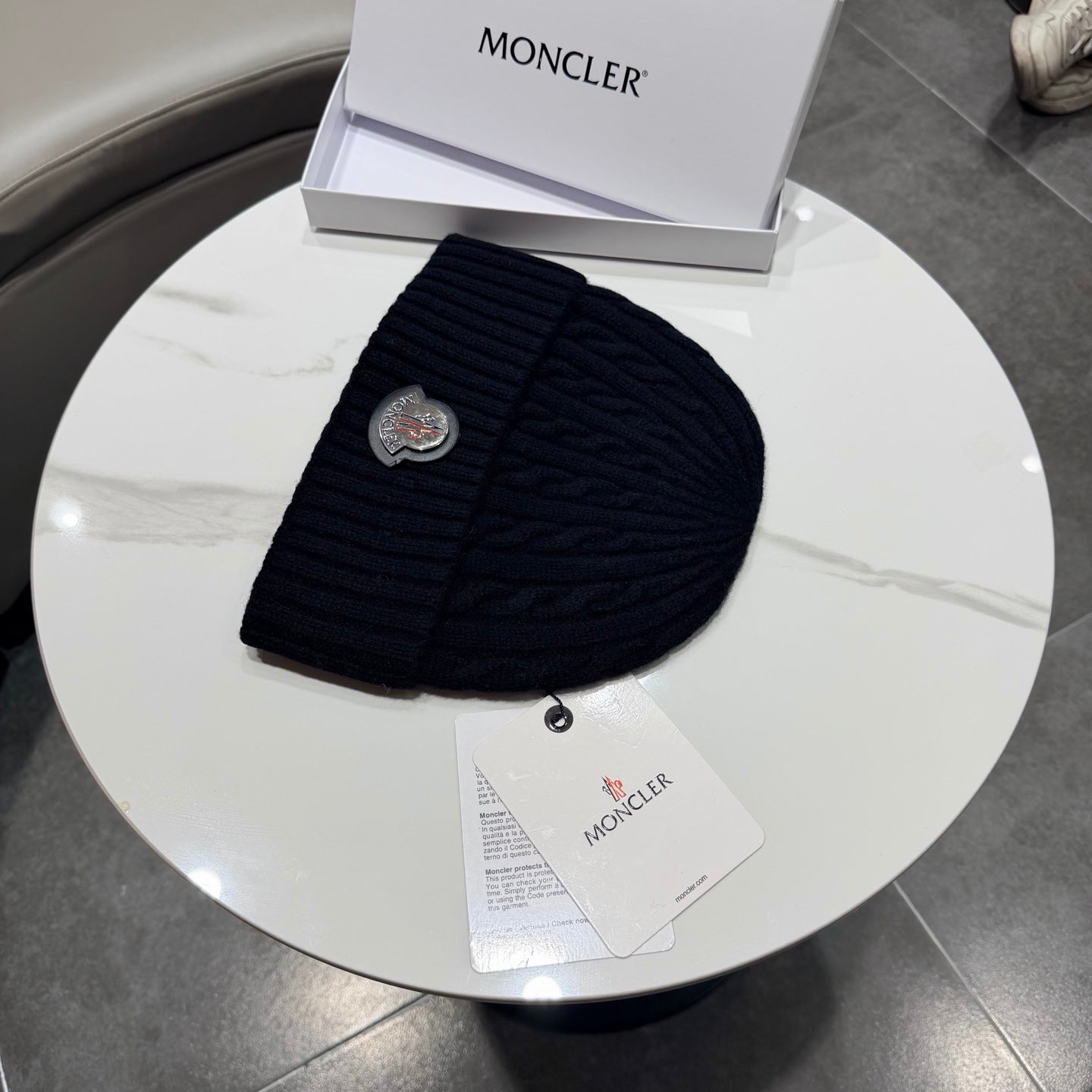 Moncler Pure Wool Knitted Hat 436985