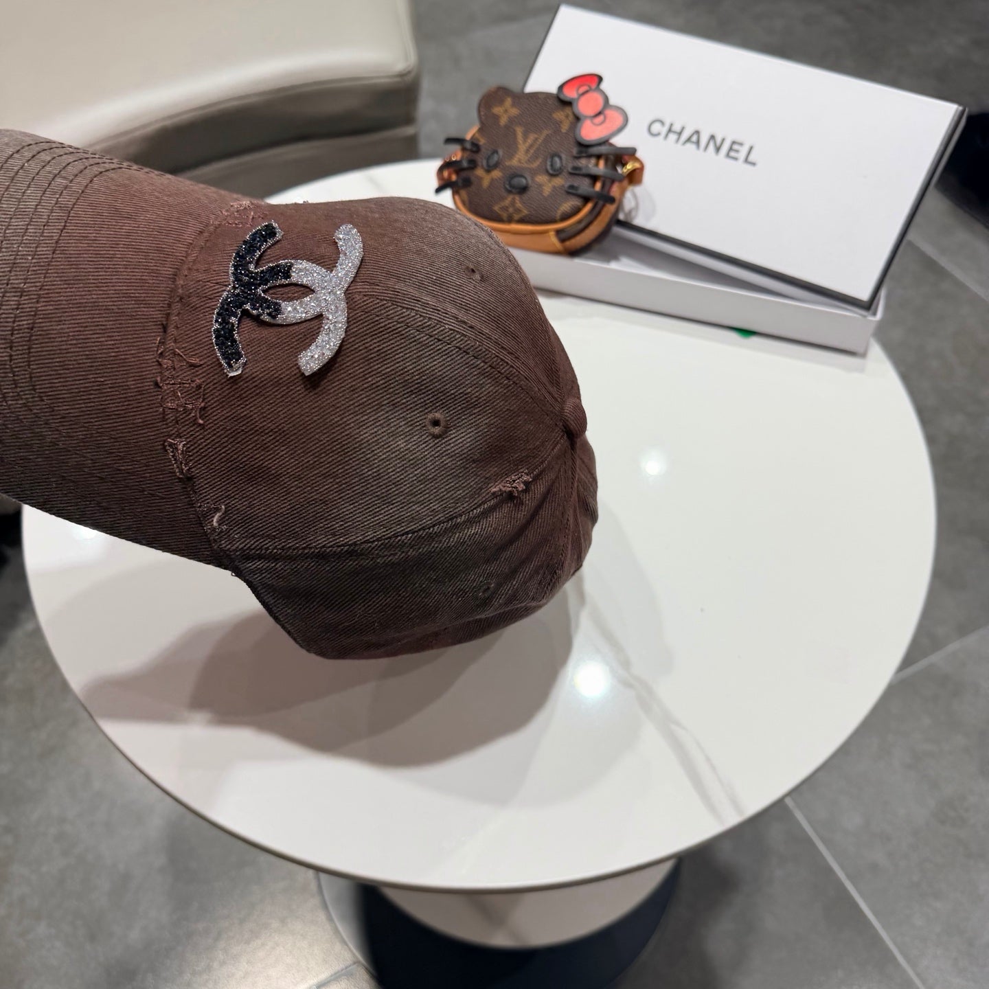 Chanel Logo Denim Cap 400805