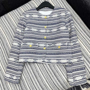 Celine 25 Jacket Blazer White With Black Stripes 301223
