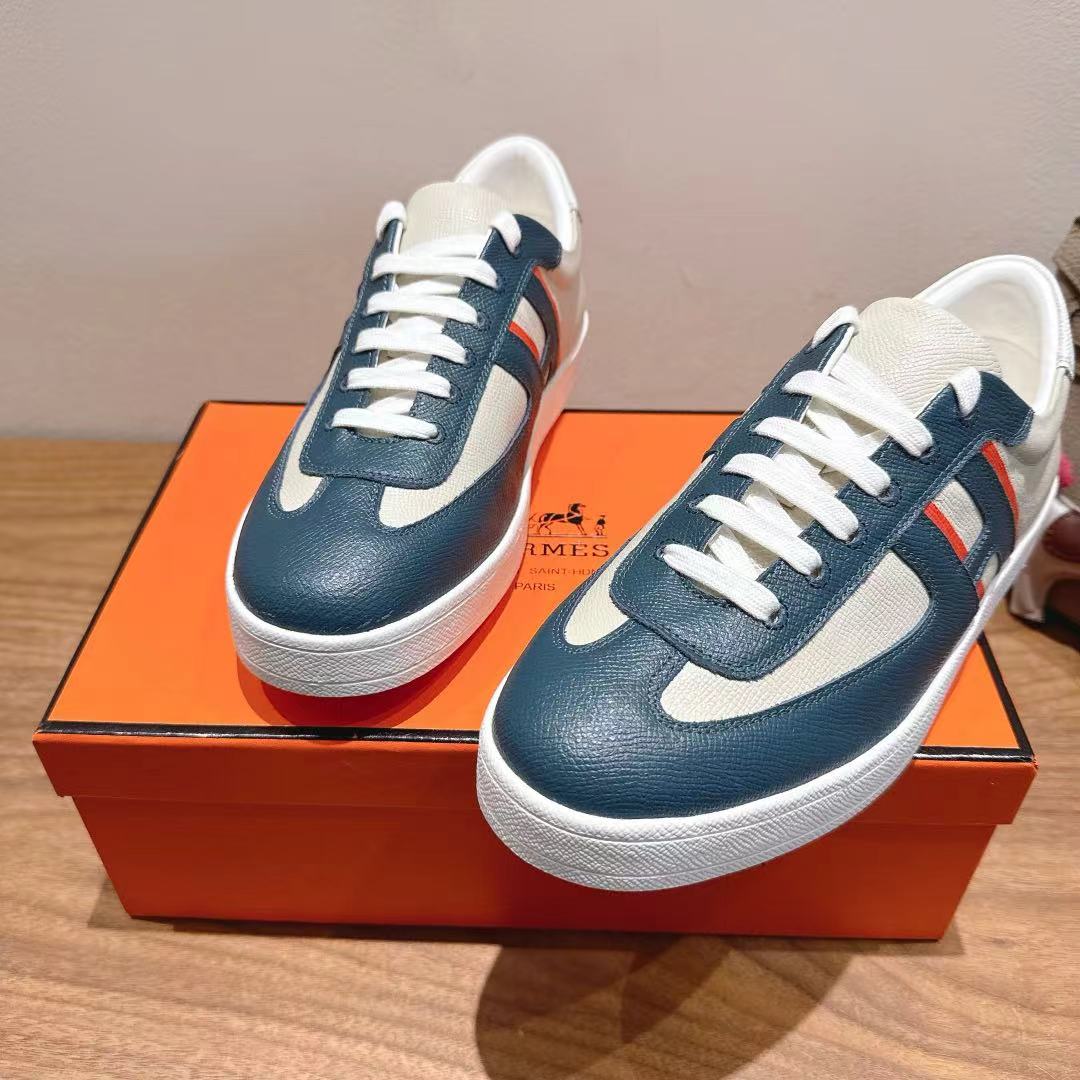 HM 25 Boomerang Sneaker Dark Blue White Red Calfskin