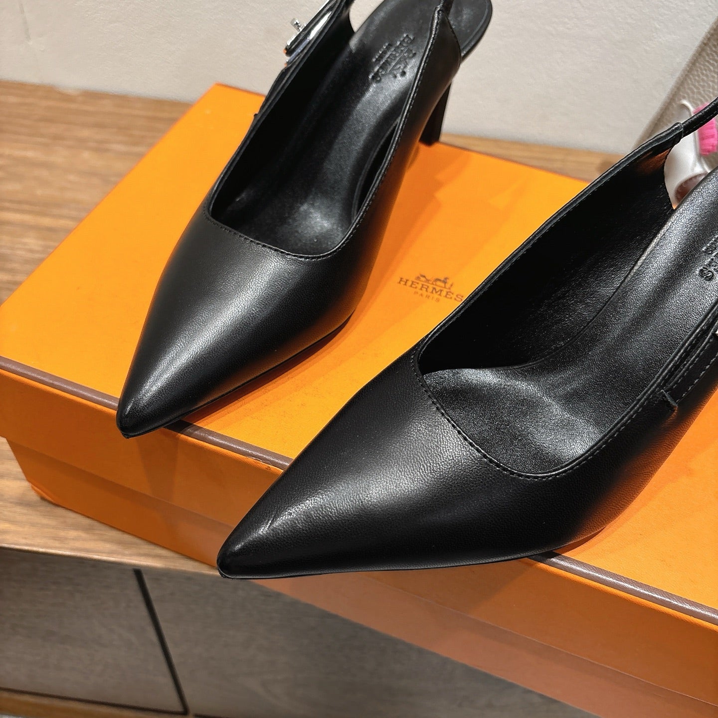 Hermes 2026 Lover 80 Slingback Pump Black Nappa Leather 526197